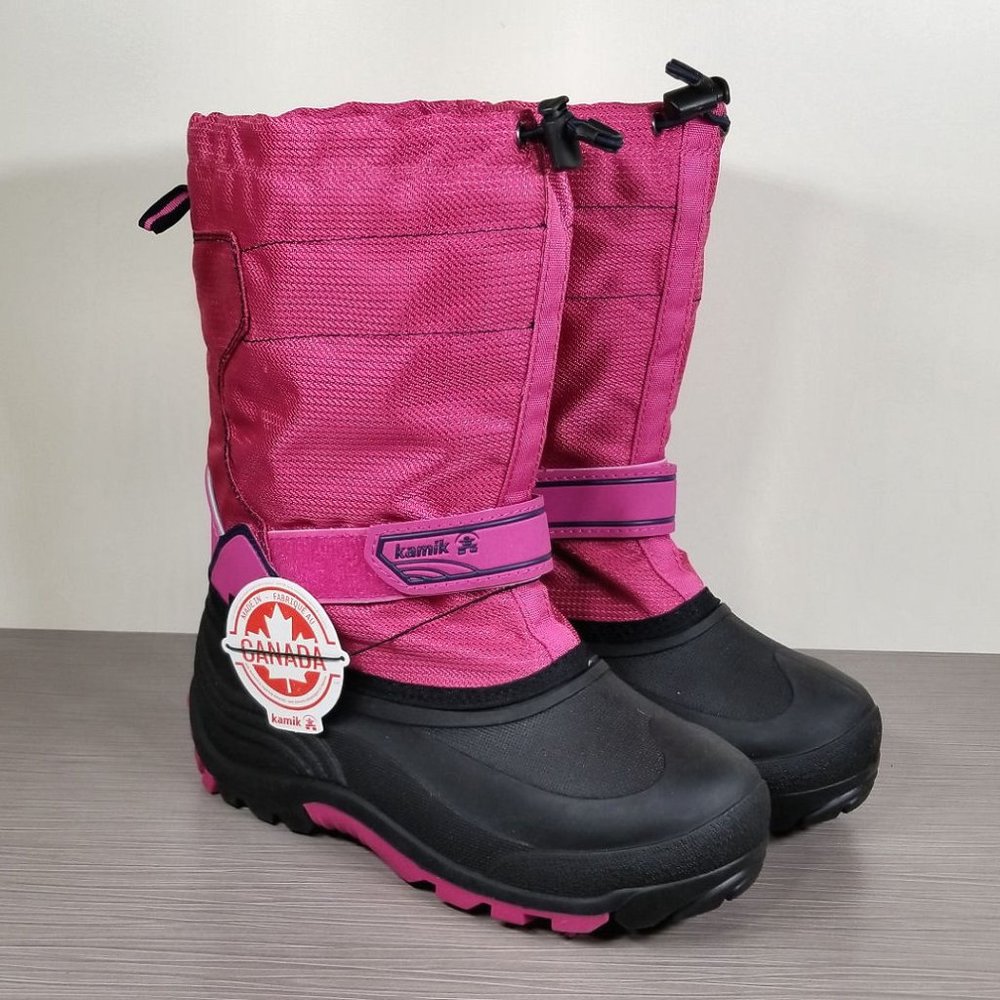 Kamik Snowcoast Waterproof Snow Boot, Pink Textile, Little Kid Size 6
